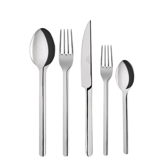Set de 5 couverts de table, Loft Couleur inox <span itemprop=