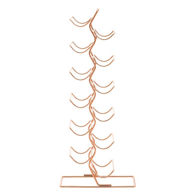 12-Bottle Wine Rack in Copper Finish, copper-coloured orange, SO'HOME