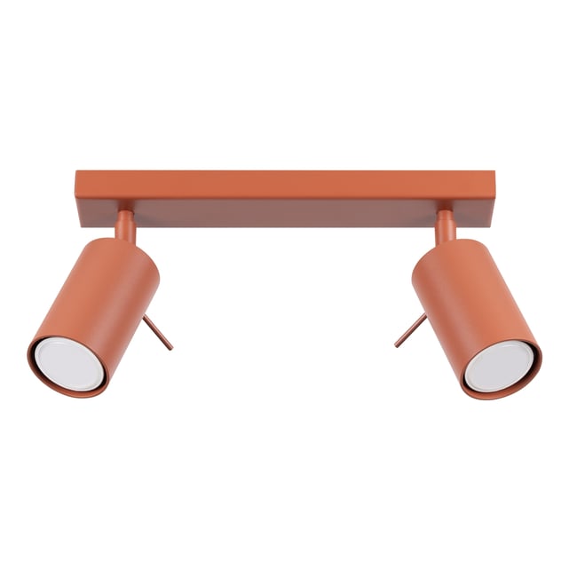 Plafonnier Acier Ocre Rouge GU10 2 Ring Couleur rouge <span itemprop=