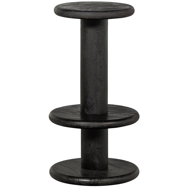 Tabouret de bar en manguier KOLBY Couleur noir <span itemprop=