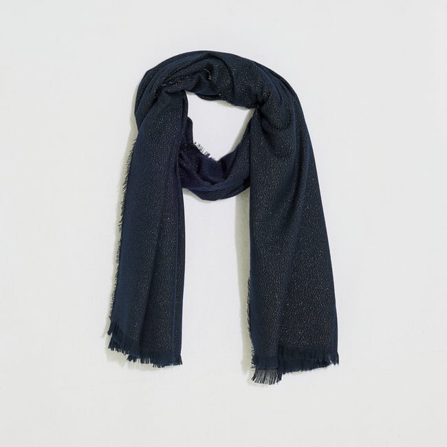 Echarpe unie bleu marine <span itemprop=