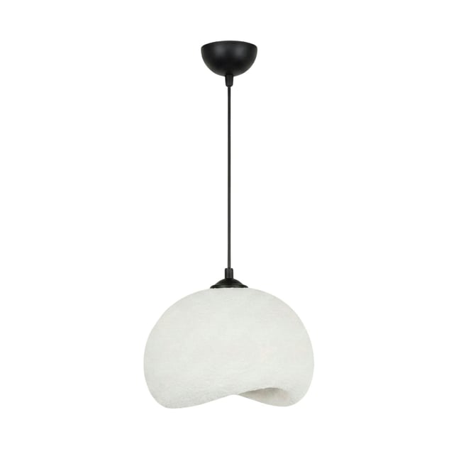 Suspension blanche wabi-sabi 1 abat-jour 34 cm NOXIS Couleur blanc <span itemprop=