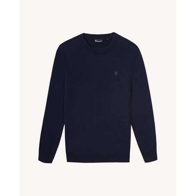 Pull laine MARIGNE bleu marine <span itemprop=