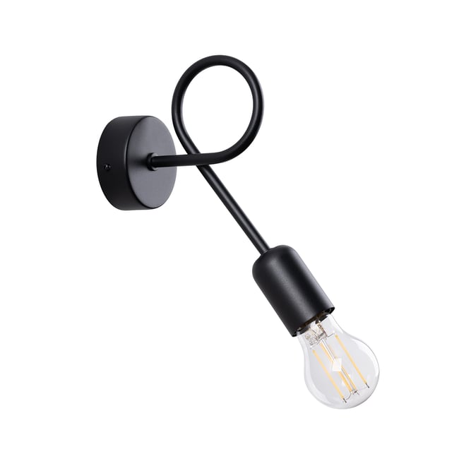 Applique Acier Noir E27 1 Loop Couleur noir <span itemprop=