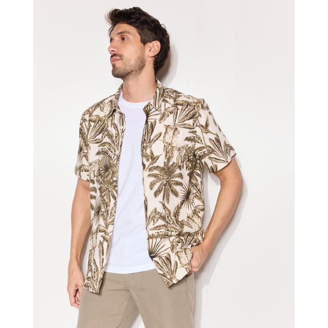 Chemise en lin DOMINO écru <span itemprop=