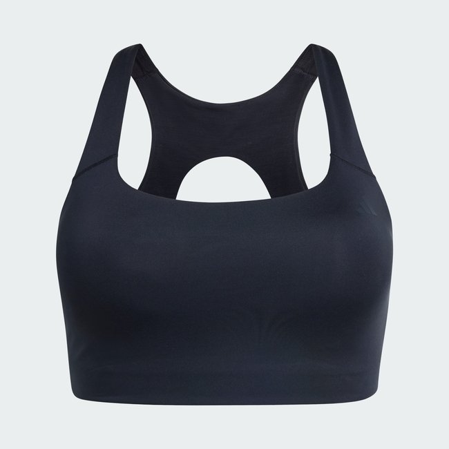 Brassière 3 bandes Optime Workout Maintien moyen (grandes tailles) black <span itemprop=