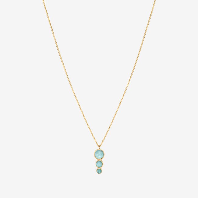 Collier doré amazonite - andrea bleu <span itemprop=