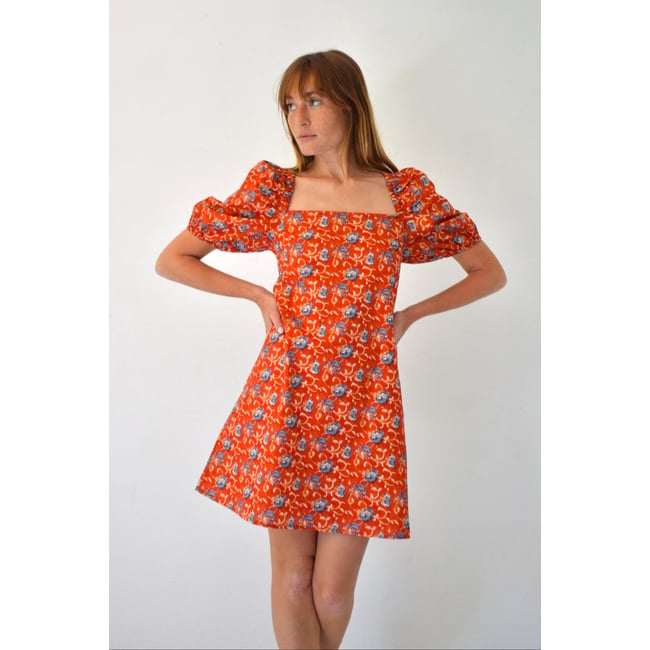 Robe courte fleurie dos ouvert BRUNA - MINDTRAVELER
