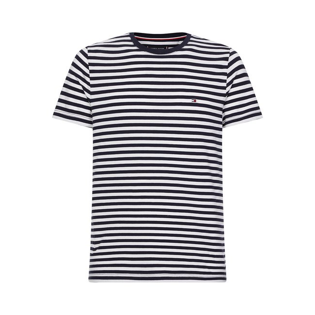 Breton Striped Cotton T-Shirt, Slim Fit, white/navy blue, TOMMY HILFIGER