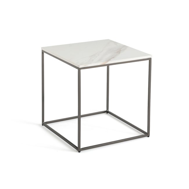 Mahaut Ceramic & Metal Side Table, white ceramic, AM.PM