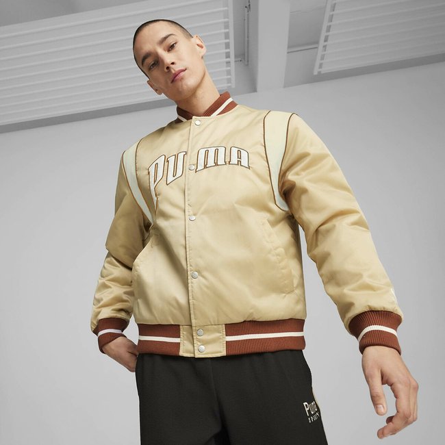 Fanbase Varsity Jacket, taupe, PUMA