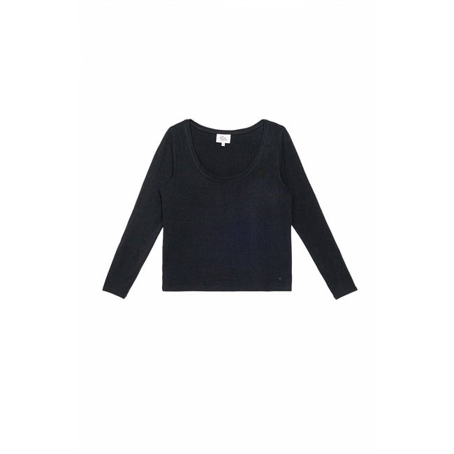 Crew Neck Long Sleeve T-Shirt, black, LA PETITE ETOILE