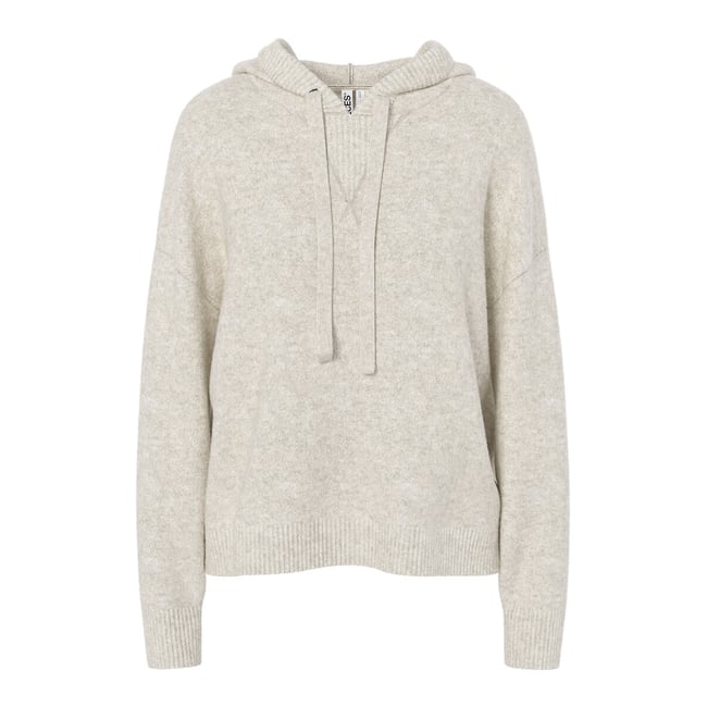 Gilet manches longues à capuche beige <span itemprop=