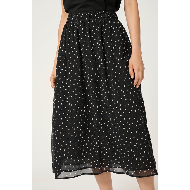 Jupe casual KAsanne noir/blanc a pois <span itemprop=