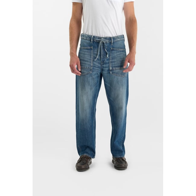 Jeans loose, large loose , longueur 34 blue <span itemprop=