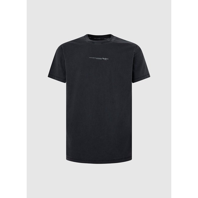 T-shirt dritta maniche corte con logo stampato nero PEPE JEANS
