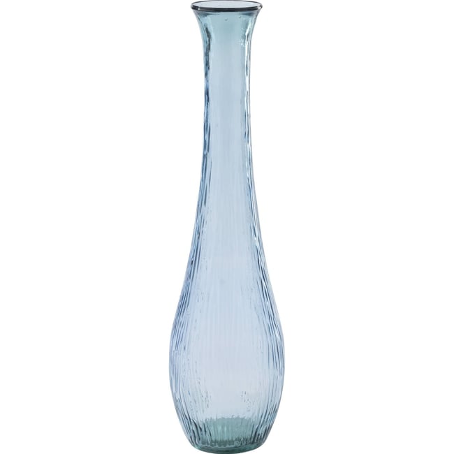 Vase en verre soufflé élancé Couleur bleu clair <span itemprop=