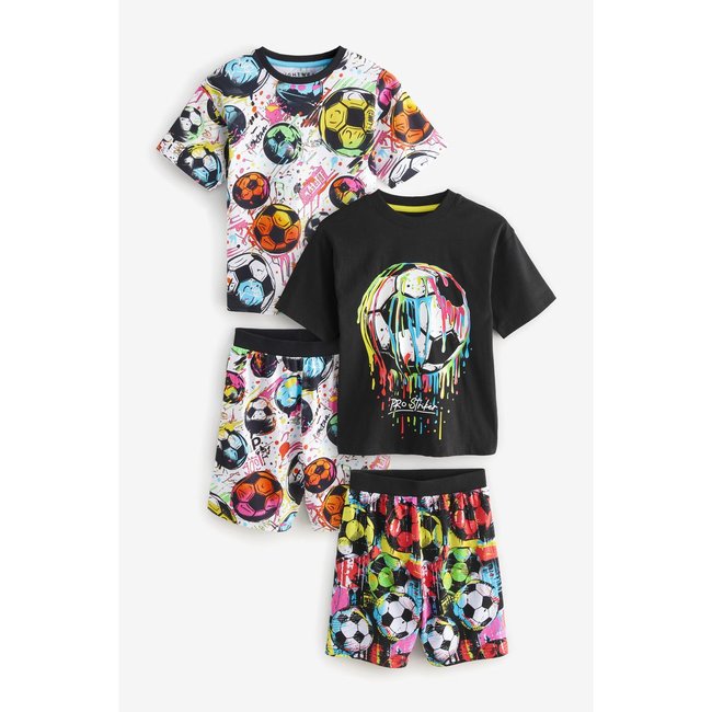 Pyjamas short , lot de 2 ballon de football noir/multi brillant <span itemprop=