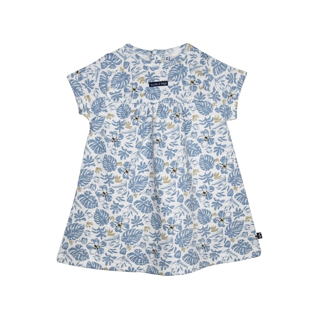 Robe nolwenn molleton manches courtes bebe blanc <span itemprop=