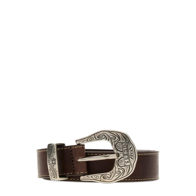 Ceinture En Cuir Véritable marron foncé <span itemprop=