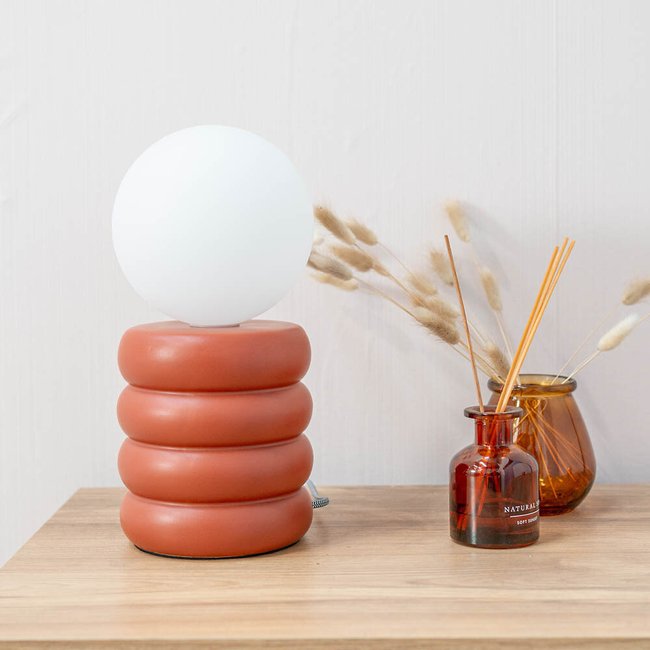 Rix Rust Ceramic Table Lamp, orange, SO'HOME