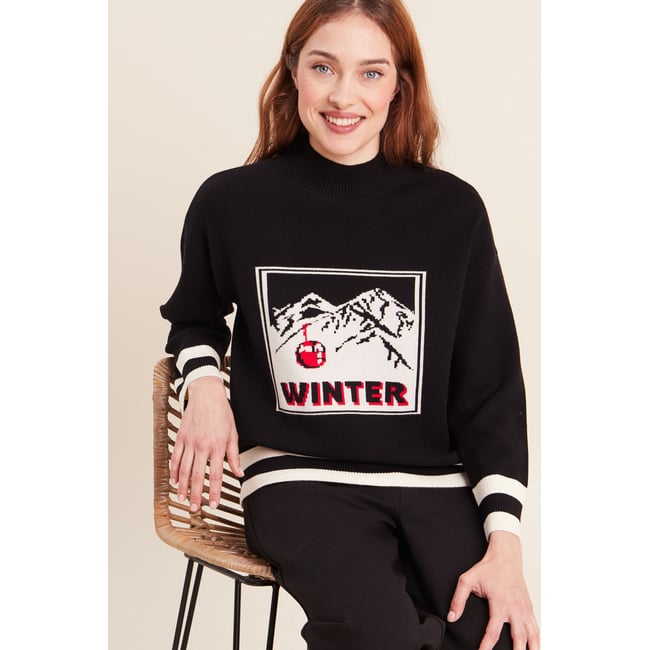 Pull col montant noir <span itemprop=