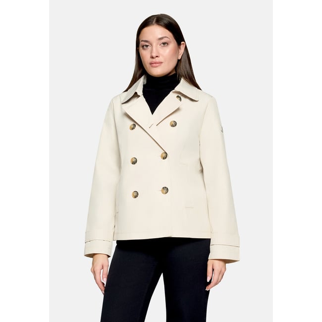 Manteau court à col white sand <span itemprop=