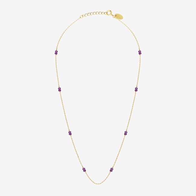 Collier venus amethyste violet <span itemprop=