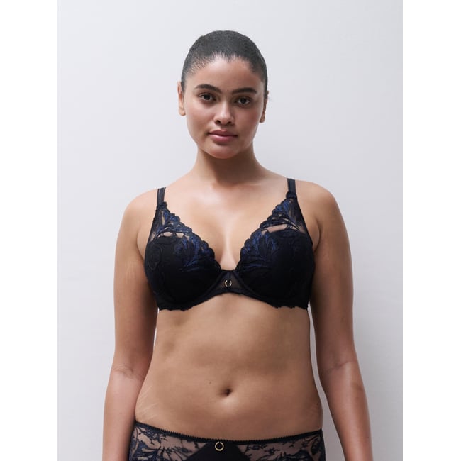 Soutien-gorge coques plongeant ILLUSION crepuscular black <span itemprop=