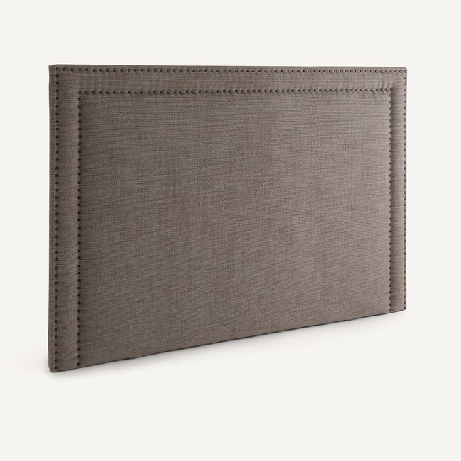 Studded mottled fabric headboard H120 cm, Kardly, chestnut, AM.PM