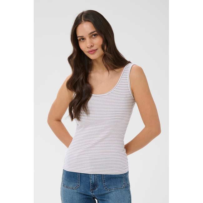 Jersey sans-manches beige chalk/feather gray stripe <span itemprop=