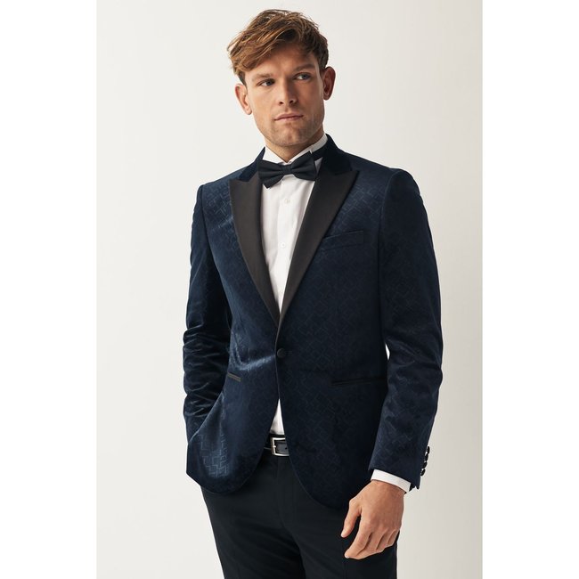 Blazer slim en velours à motif - NEXT