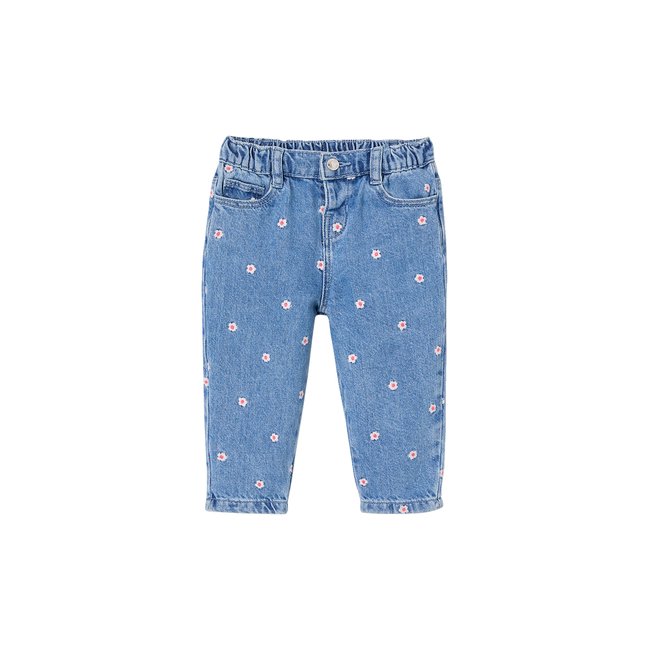 Jean mom brodé stone <span itemprop=