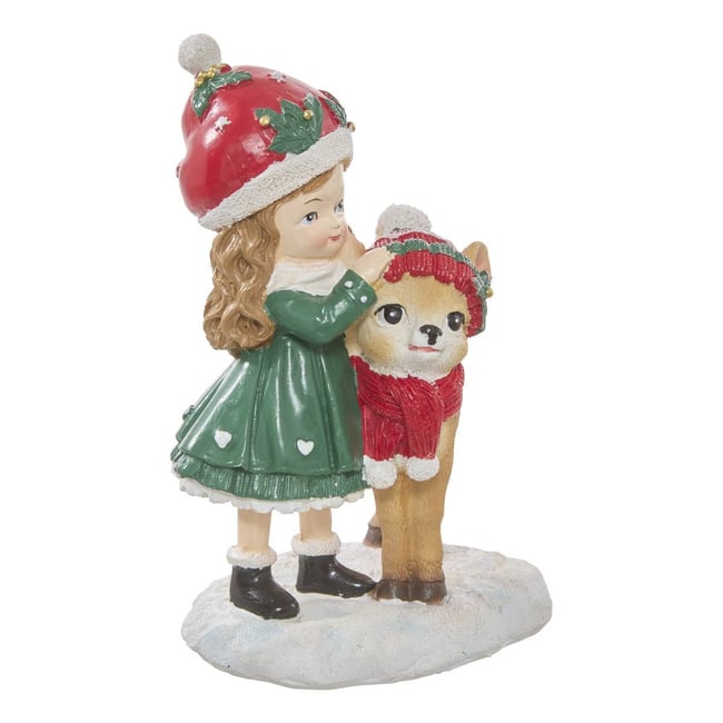 FILLE RESINE RENNE H14.5 Couleur multicolore <span itemprop=