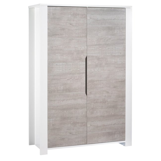 Armoire bébé 2 portes Couleur gris/blanc <span itemprop=