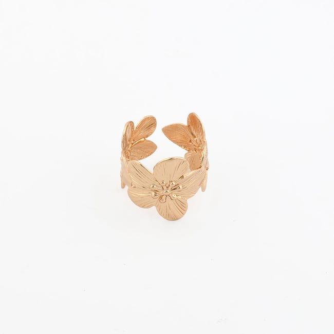 Bague fleur dorée doré <span itemprop=
