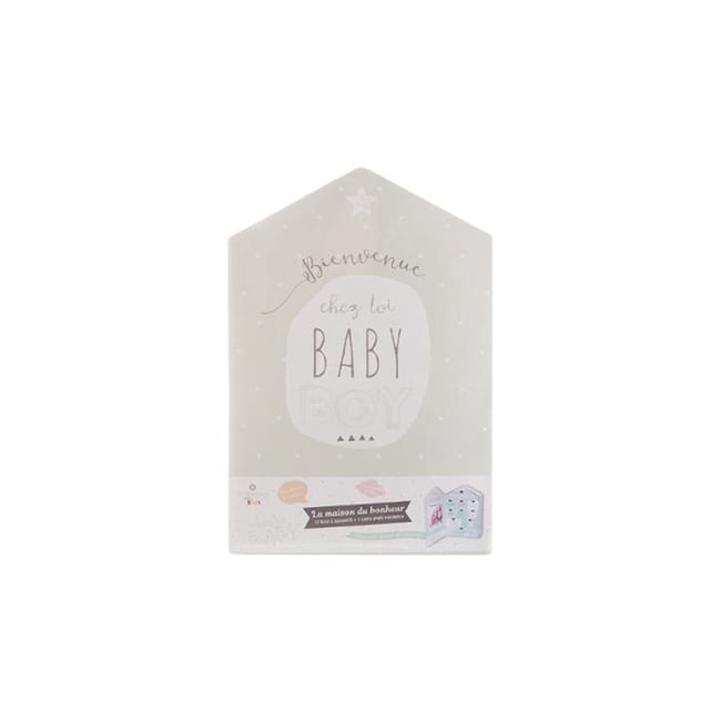 Maison coffret naissance Bienvenue chez toi Baby Boy Couleur v002239 <span itemprop=