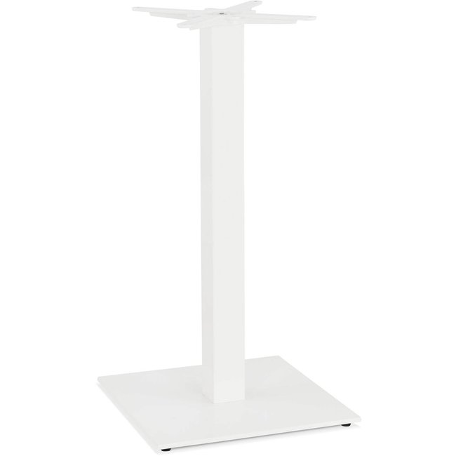Pied de table en métal carré, Bistrot Couleur blanc <span itemprop=