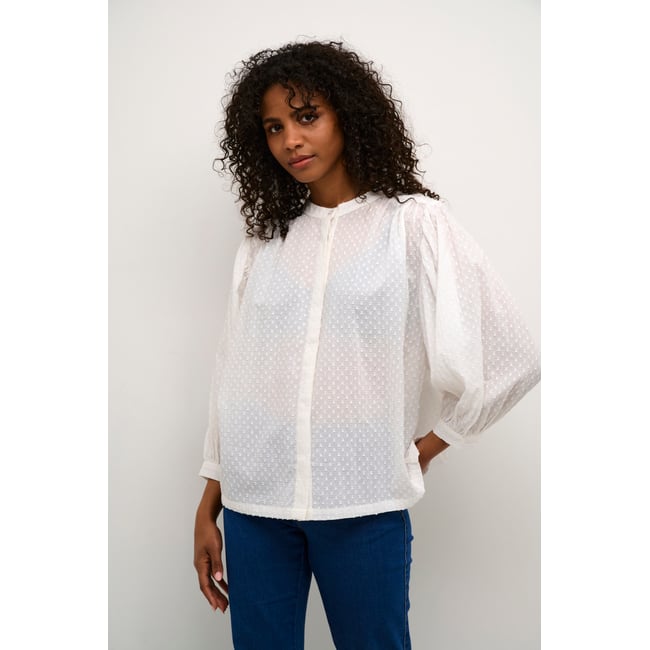 Long sleeved shirt blanc chalk <span itemprop=