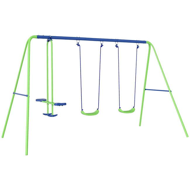 Balançoire pour enfants Métal Violet - OUTSUNNY