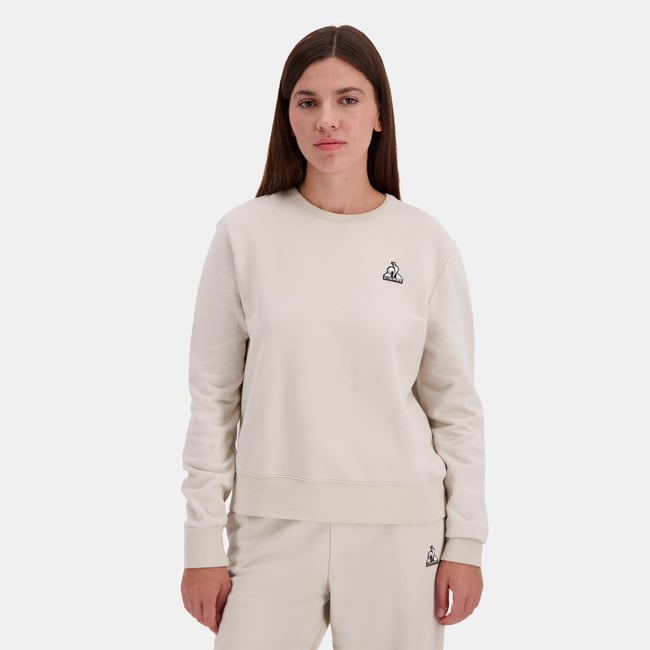 Sweat col rond  Contemporain beige <span itemprop=