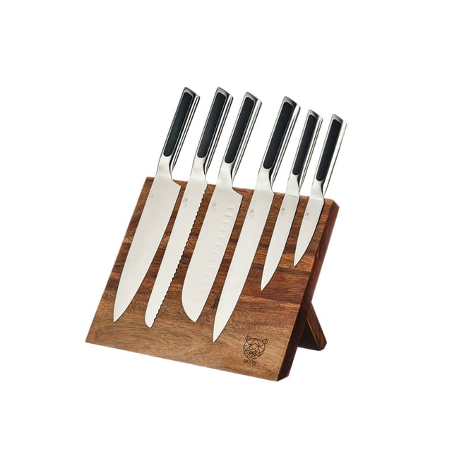 Lot de 7 couteaux de cuisine en inox, NUDE inox et noir mat <span itemprop=