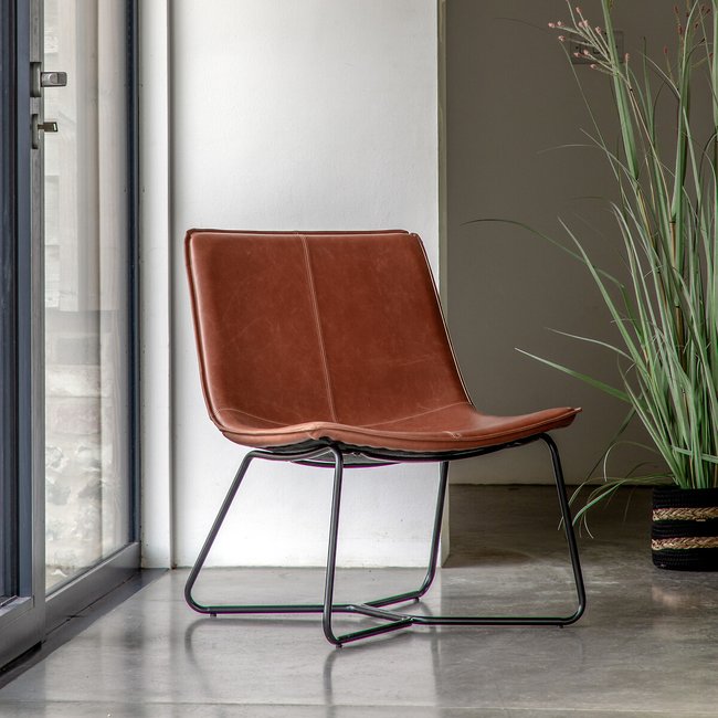 Hines Industrial Faux Leather Lounge Chair - ÉDITÉ