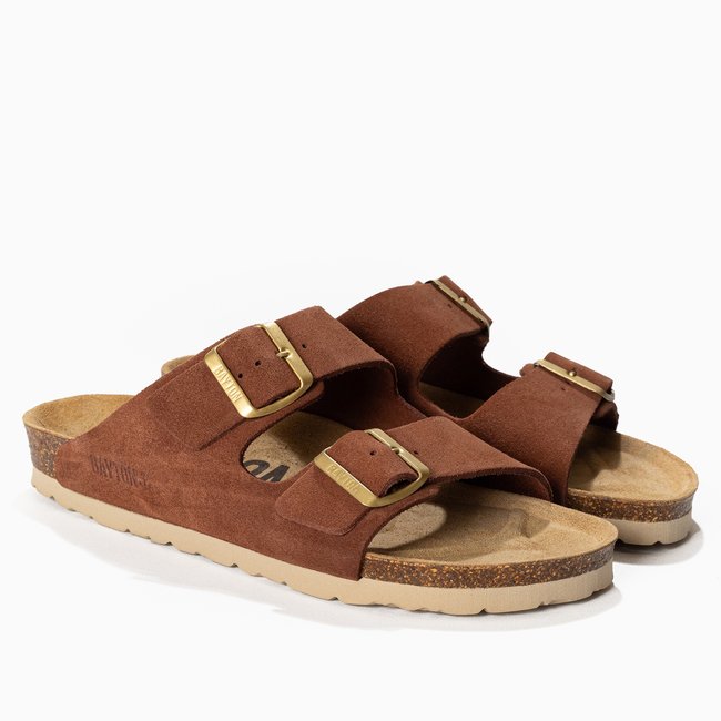 Sandales en cuir suédé ATLAS pour femme marron <span itemprop=
