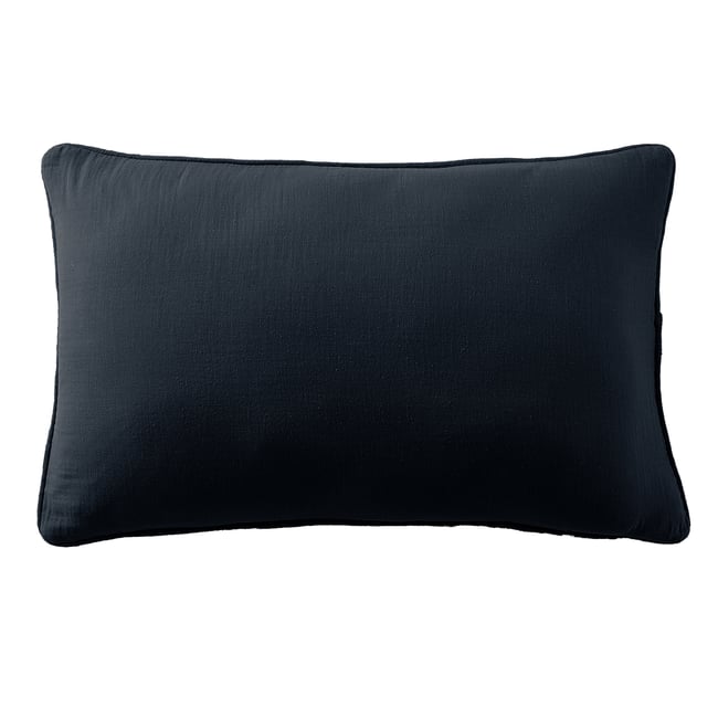 Coussin rectangulaire déhoussable 40x60 cm Gaze de Coton Terra Minuit minuit <span itemprop=