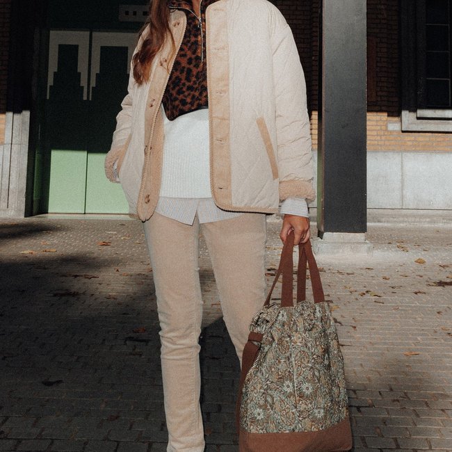 Pantalon LUCIEN en velours beige <span itemprop=