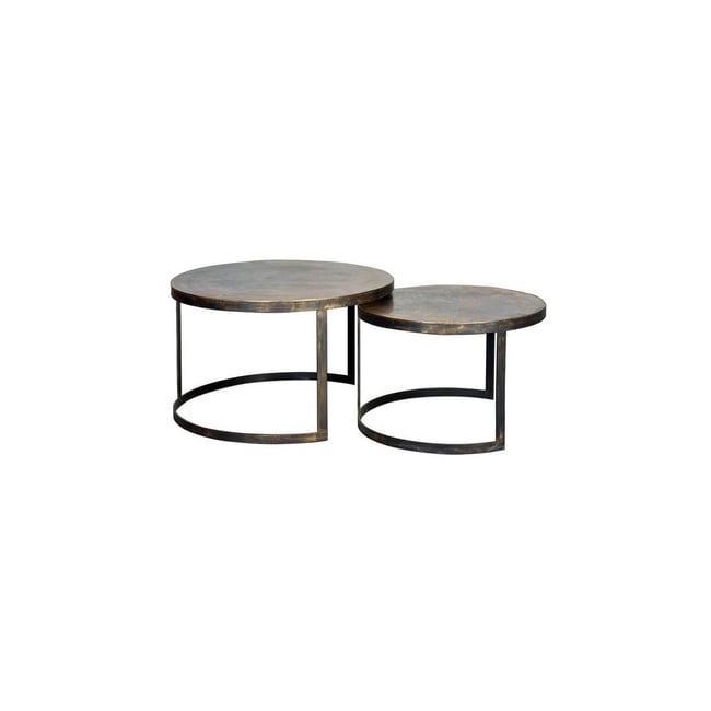 Lot de 2 tables basses bronze Couleur bronze <span itemprop=
