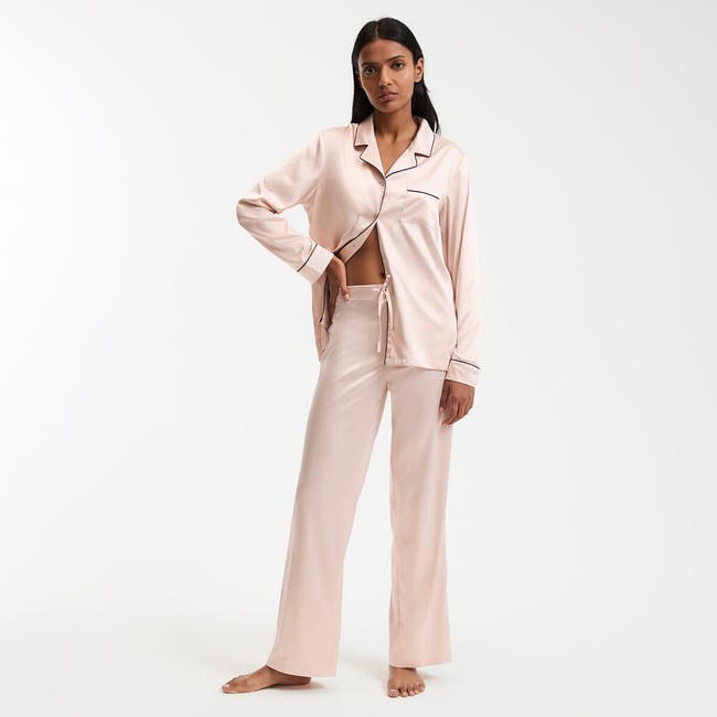 Pijama de manga larga de satén - LA REDOUTE COLLECTIONS