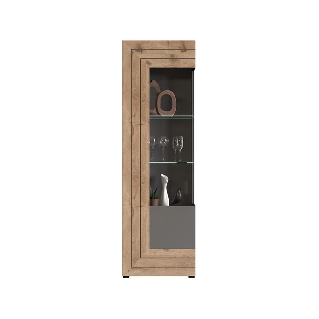 Vitrine - WEXFORD Couleur bois / gris <span itemprop=