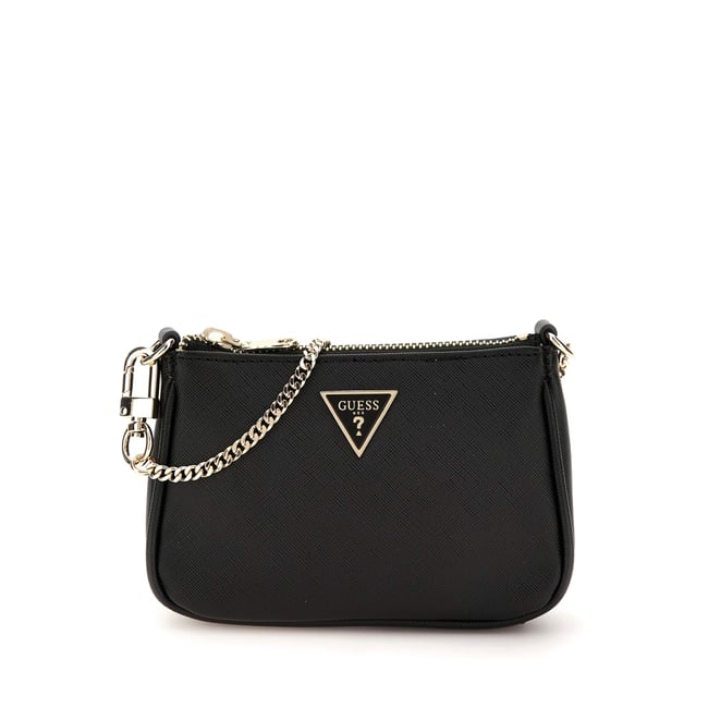 Mini Pochette Saffiano noir <span itemprop=